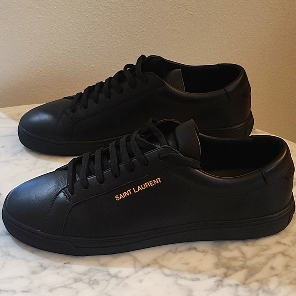 NEW Saint Laurent Andy black leather sneakers Womens US size 8.5/9